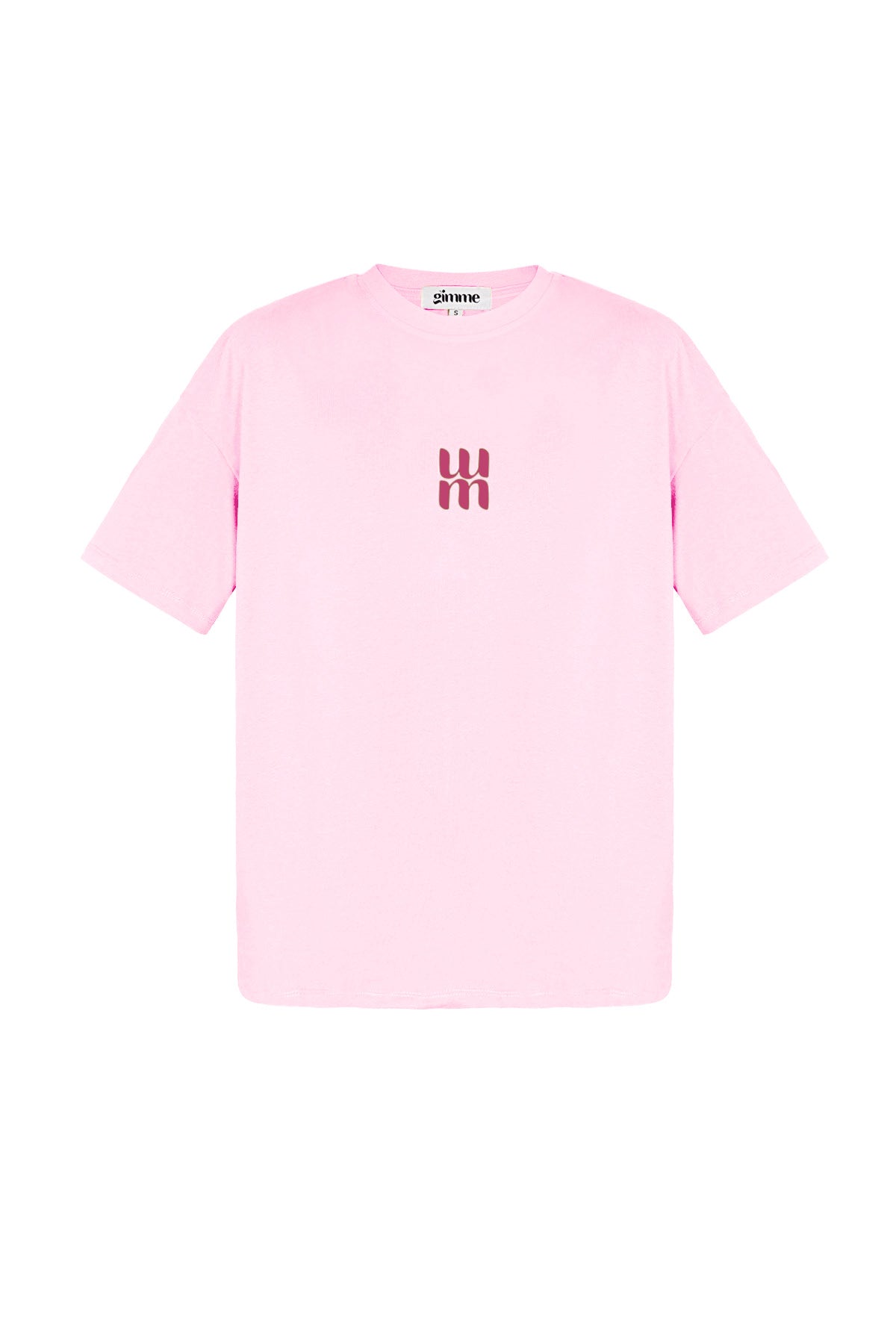 Roze oversized T-shirt van katoen met klein logo op de borst