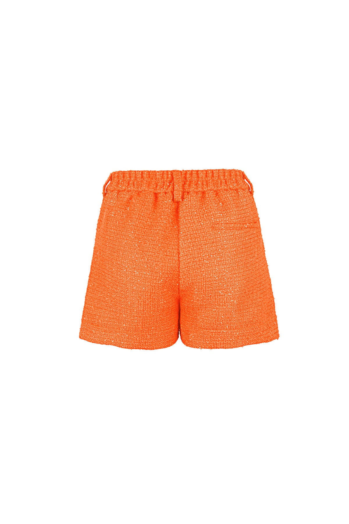 Polyester Women's Shorts High-Waisted Solid Color