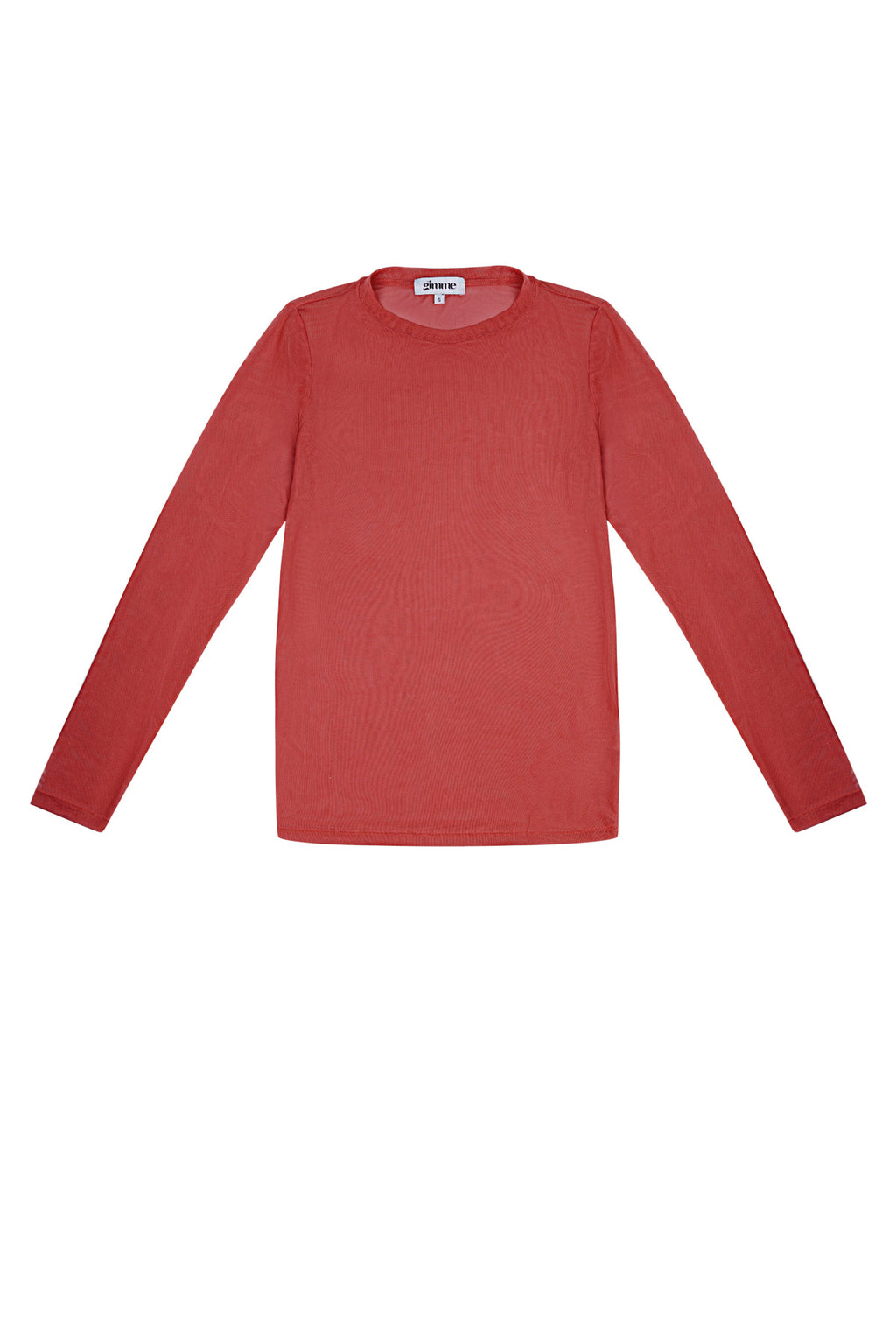Rode polyester longsleeve met mesh panelen voor dames