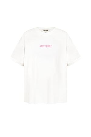 Cotton Women's T-shirt Oversized Saint Tropez Print