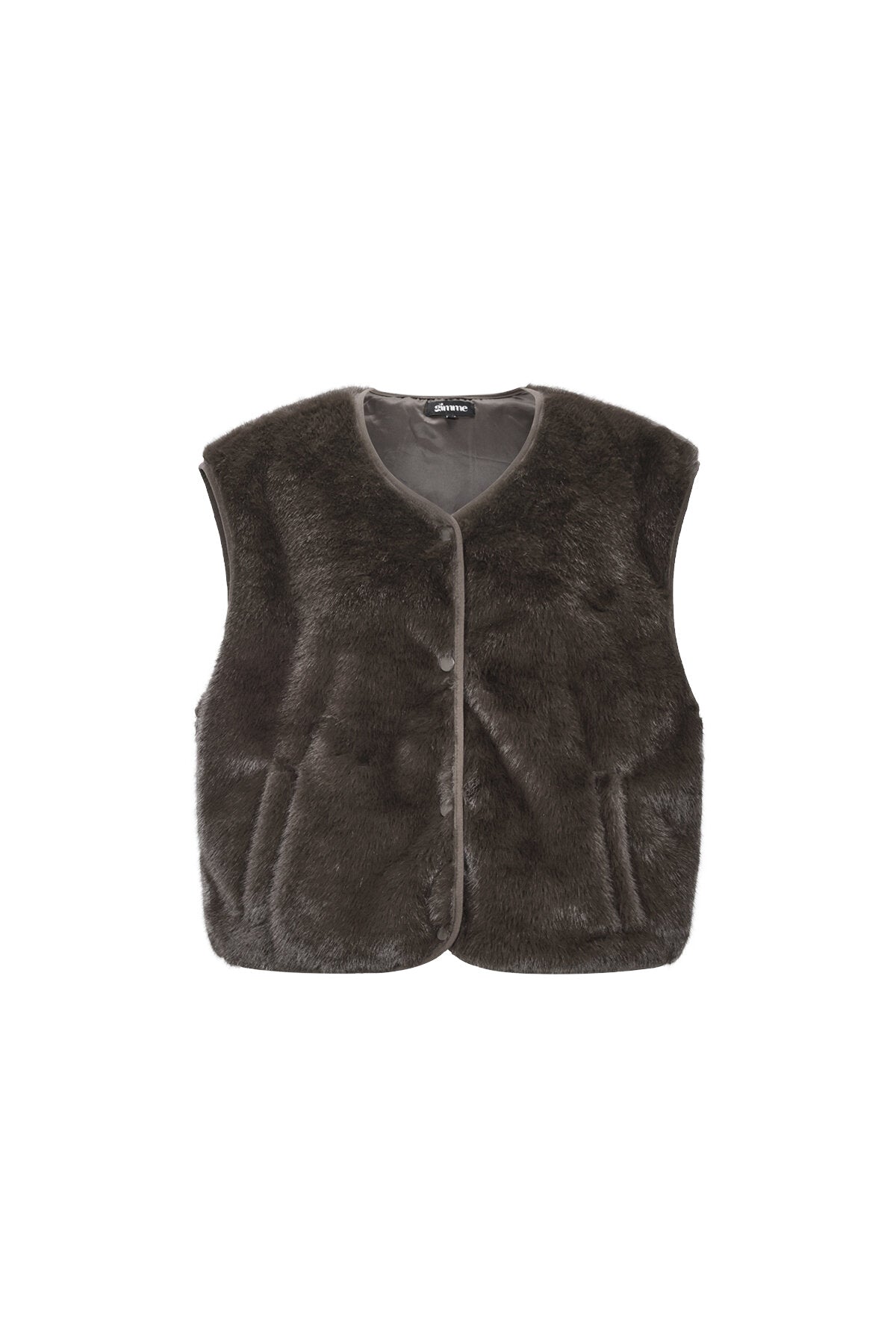 Sleeveless vest faux fur