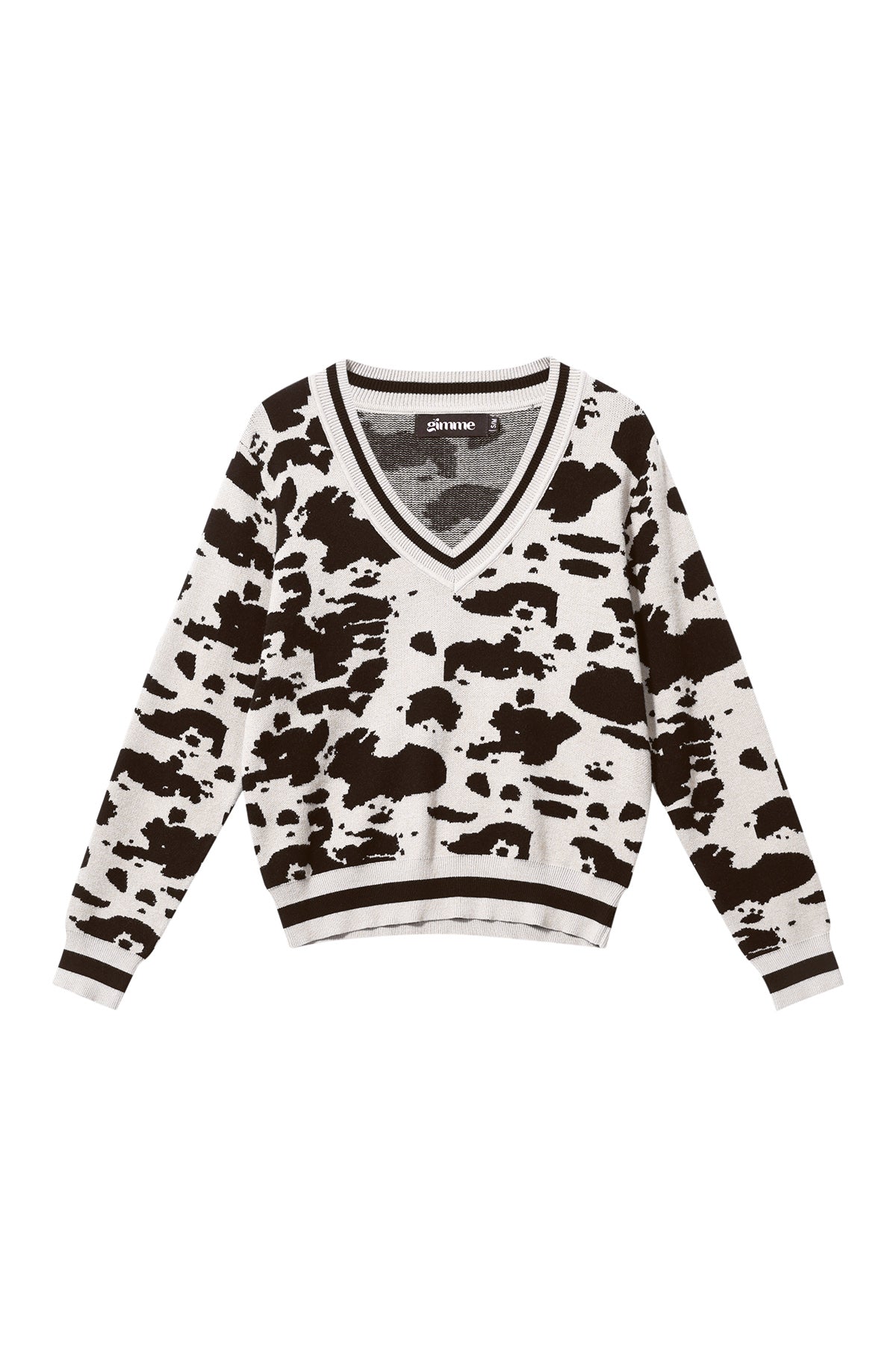 Crème vest met bruin panterprint en V-hals