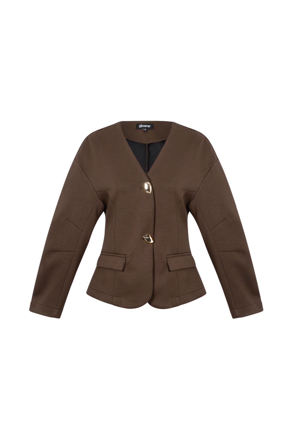 Donkerbruin tweedelig kostuum met blazer en broek
