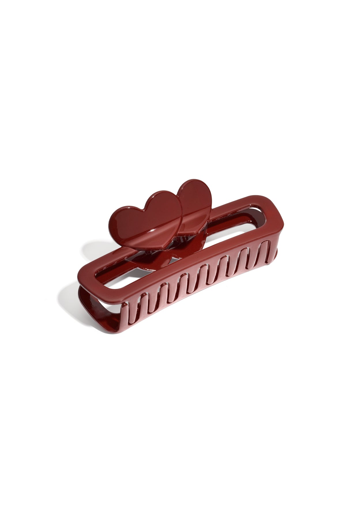 Bordeaux plastic haarclip in bloem vorm met tandjes voor stevige grip