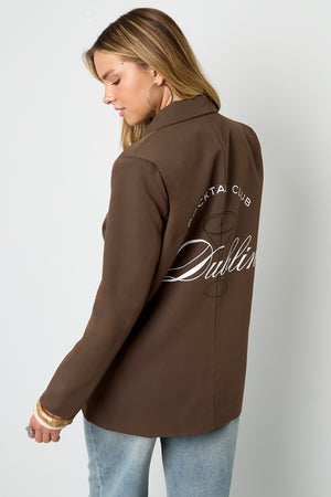 Woven Polyester Fiber Women's Suit Jacket Elegant Letters