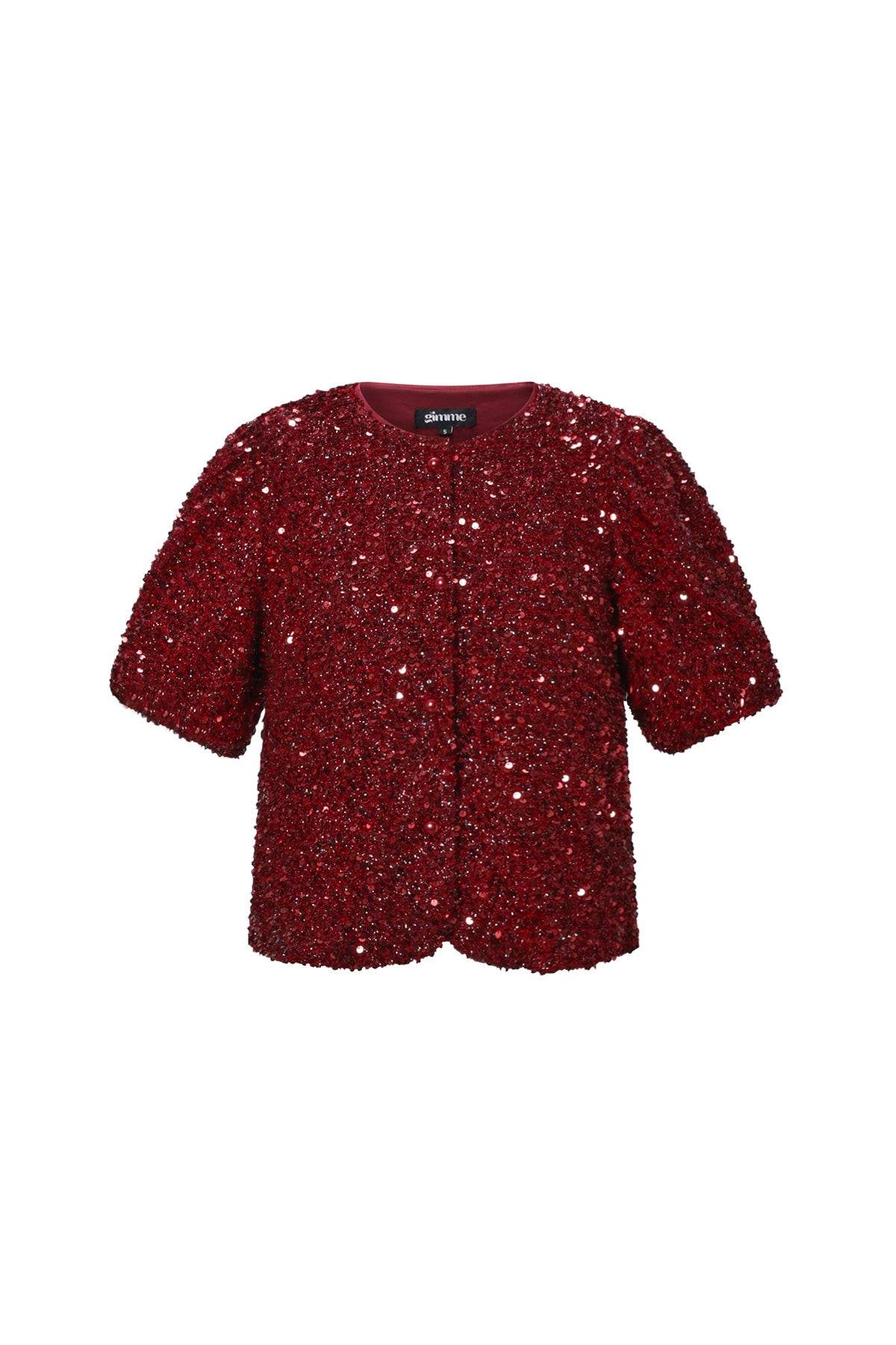 Woven Polyester Fiber Women's Short Sleeve Tops Elegant Sequins
