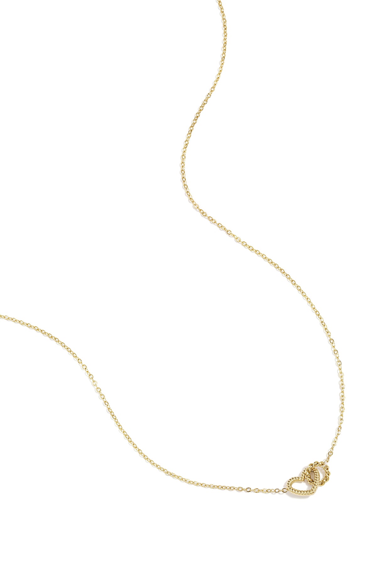 Gouden hart hanger ketting van roestvrij staal op fijne schakel ketting