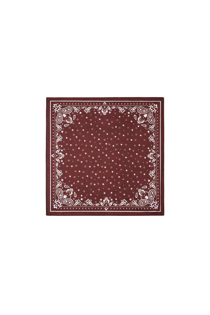 Bordeaux paisley print sjaal van polyester met witte accenten