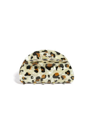 Khaki luipaardprint haarclip van acryl