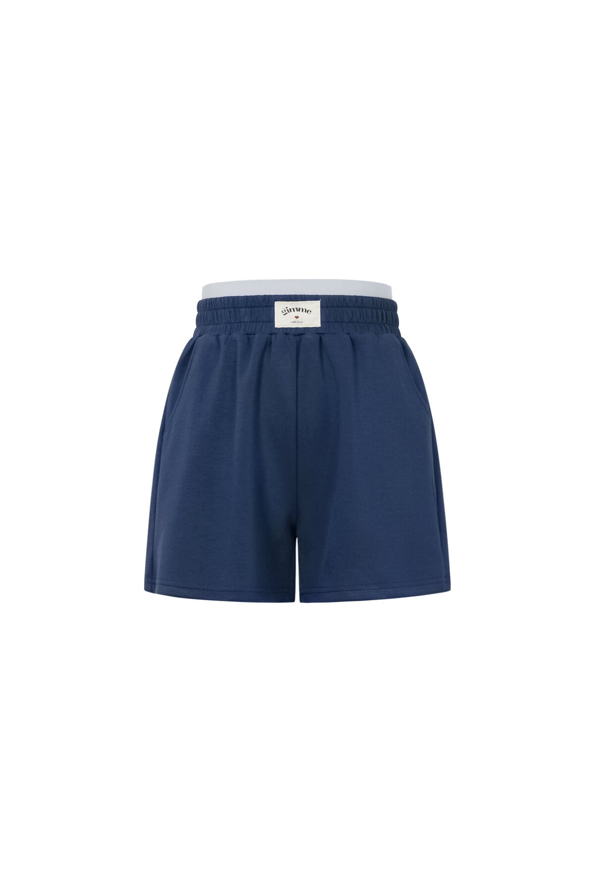 Knitted Polyester Fiber Women's Casual Shorts Sporty Solid Color