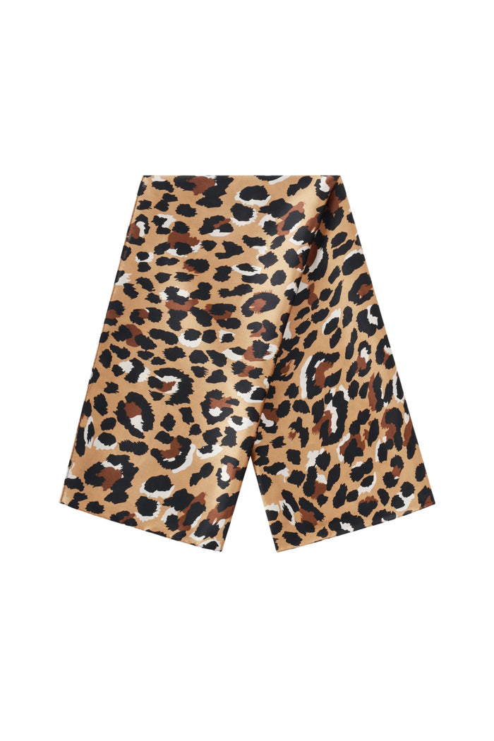 Beige sjaal met leopard print van polyester