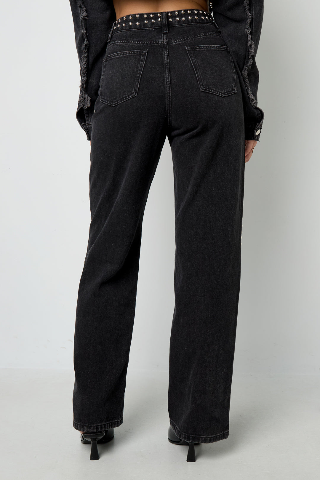 Woven Cotton Women's Straight Leg Pants Street Solid Color