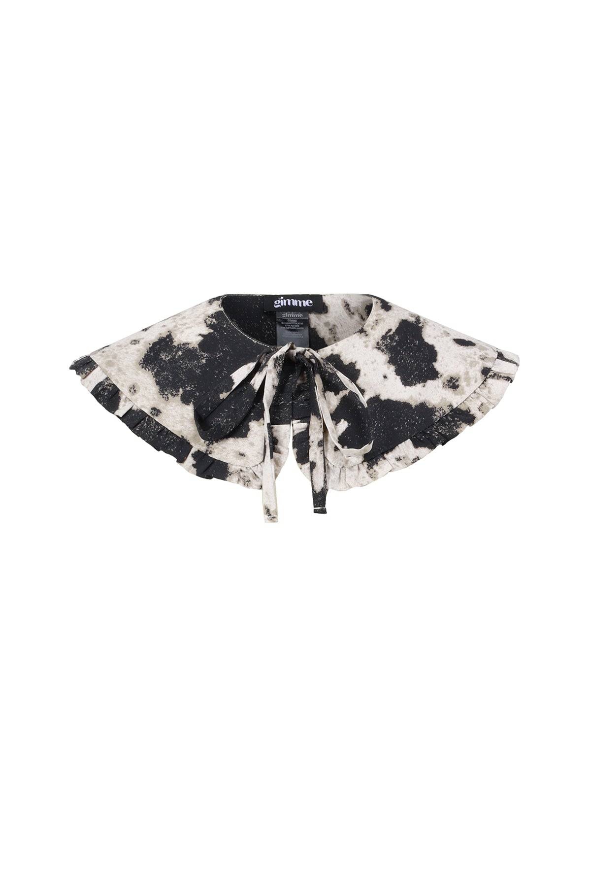 Zwarte kraag accessoire met luipaardprint van polyester