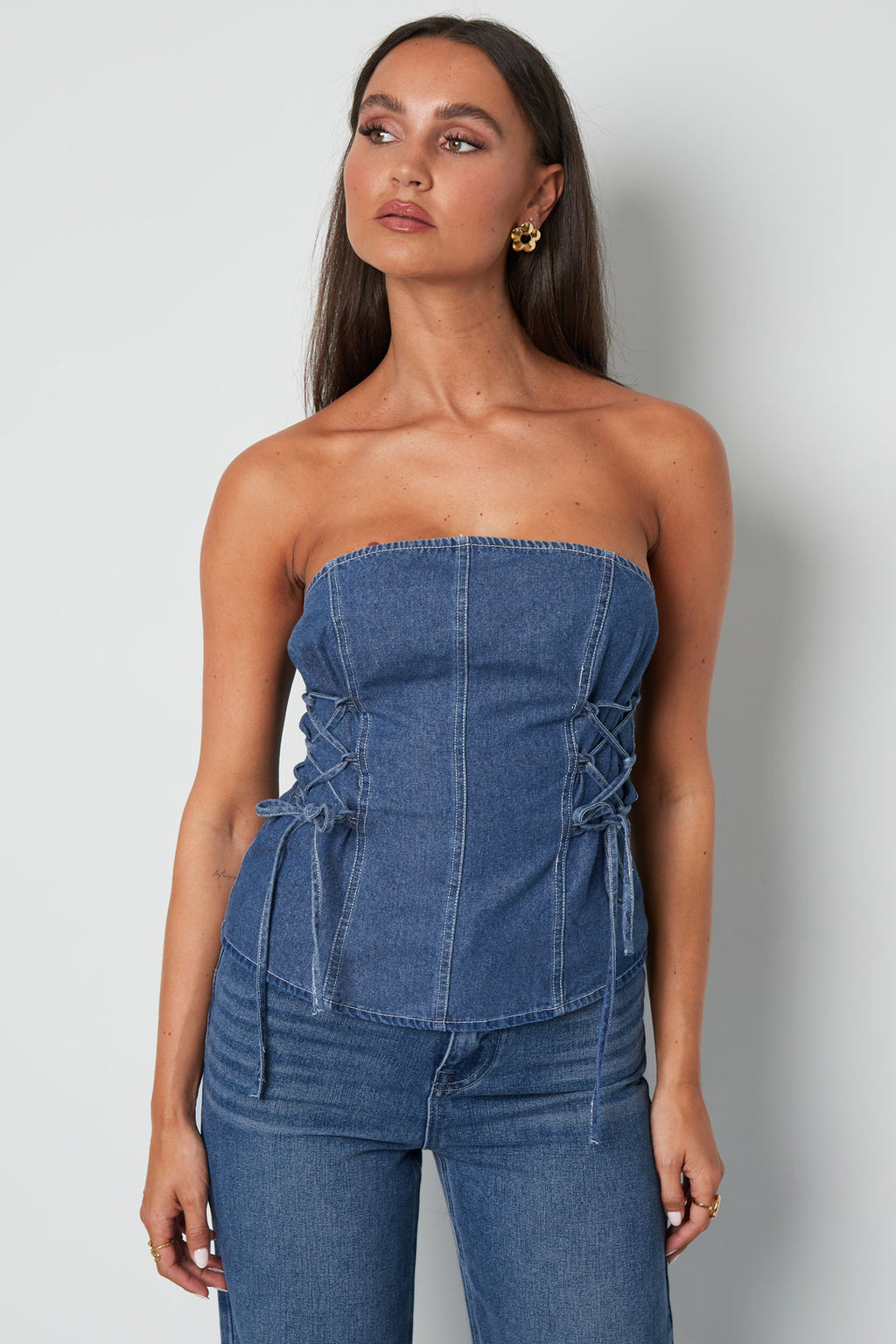 The Denim Strapless Top SERAMODE