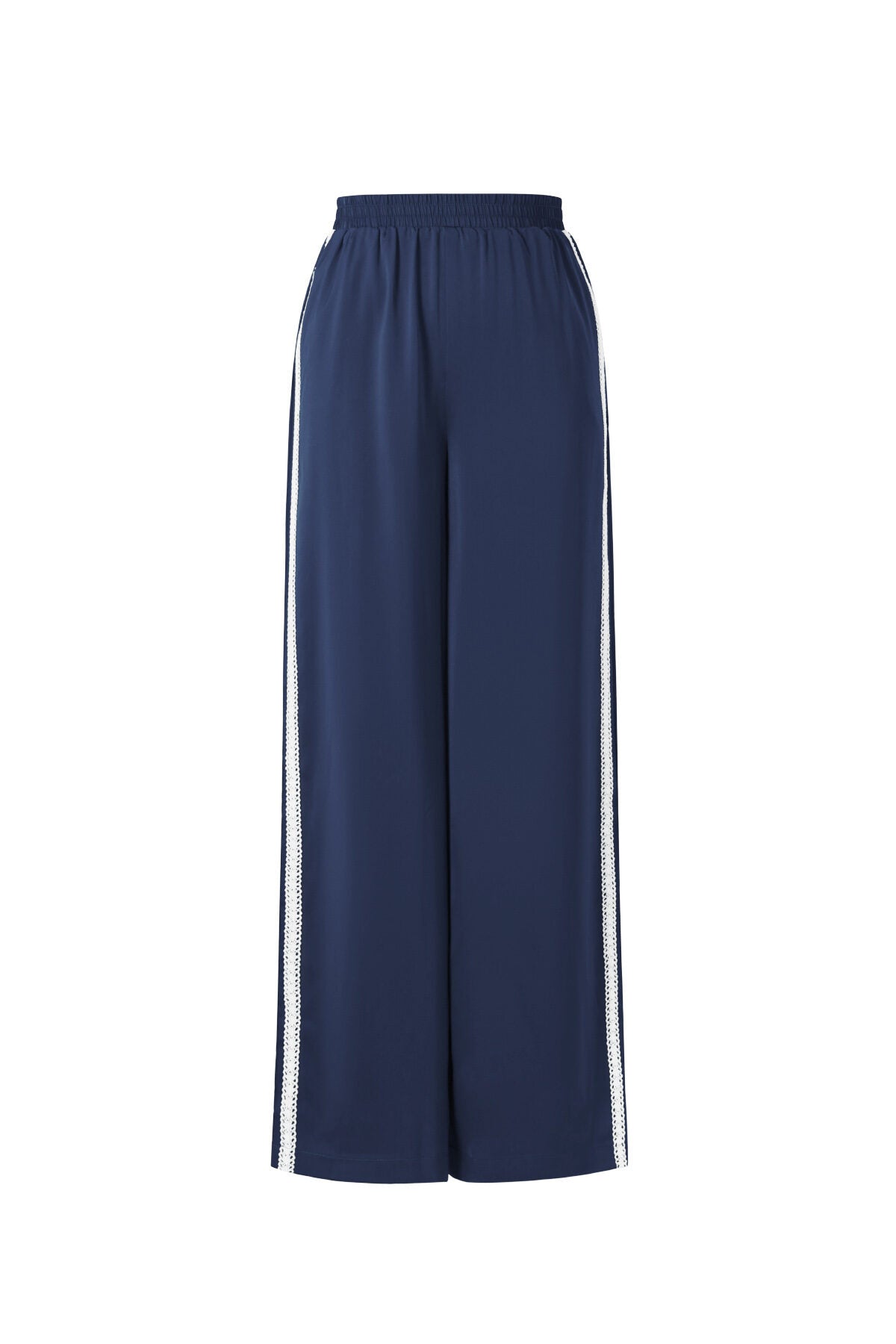 Woven Polyester Fiber Women's Straight Leg Pants Sporty Color Clash