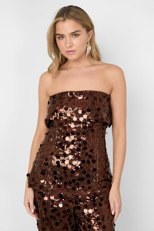 Woven Polyester Fiber Women's Sleeveless Top Sequins Elegant