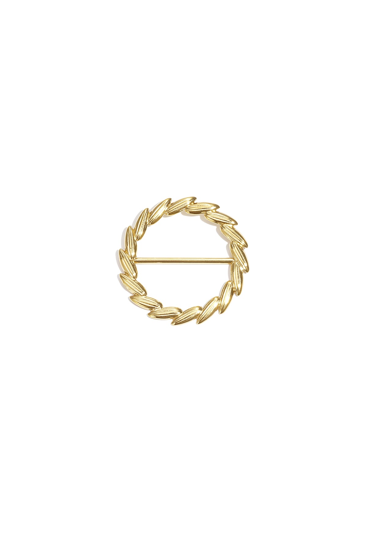 Goudkleurige gevlochten ring sjaalclip met rope textuur