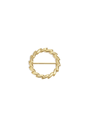 Goudkleurige gevlochten ring sjaalclip met rope textuur