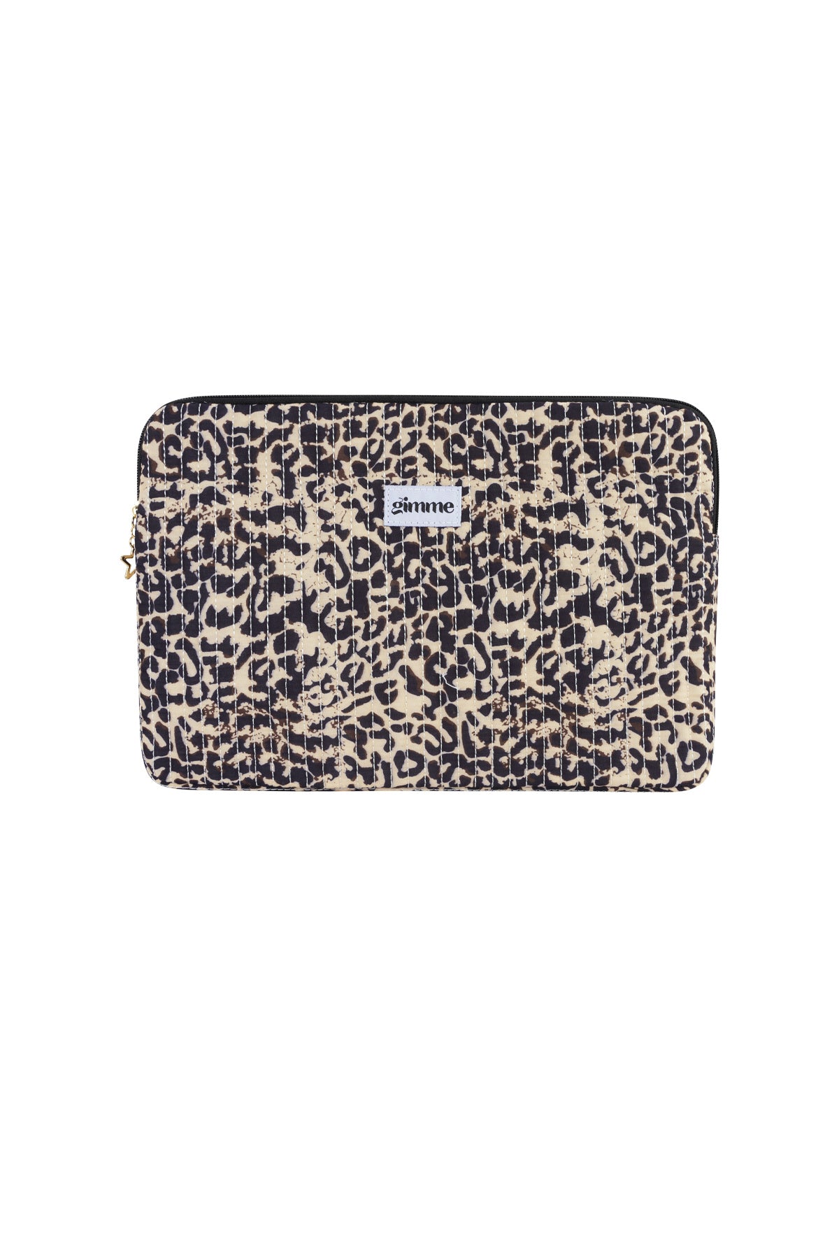 Beige laptop hoes met bruine luipaardprint voor 13 inch laptop