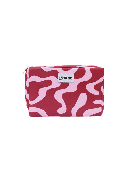 Rood roze camo make-up etui van polyester met rits