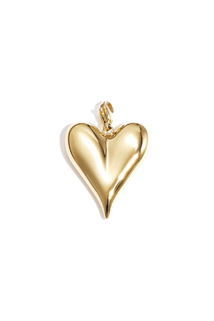 Goudkleurige hart charm met kristallen en karabijnhaak